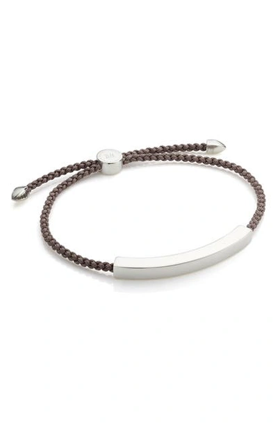Monica Vinader Silver Linear Cord Friendship Bracelet
