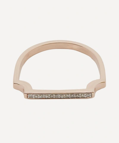 Monica Vinader Rose Gold Plated Vermeil Silver Signature Thin Diamond Ring