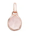 Monica Vinader Rose Gold Plated Vermeil Silver Siren Medium Rose Quartz Bezel Pendant