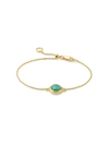 Monica Vinader Siren Fine Chain Green Onyx Bracelet In Green Onyx/ Yellow Gold