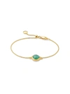 Monica Vinader Siren Fine Chain Green Onyx Bracelet In Green Onyx/yellow Gold