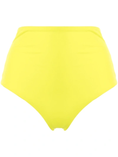 Mara Hoffman Lydia High Waist Textured Bikini Bottom In Yellow