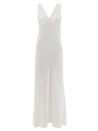 Asceno Bordeaux Silk-satin Slip Dress In White