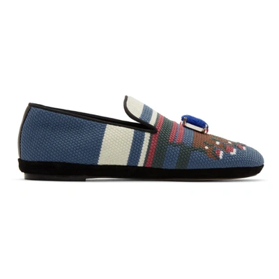 Loewe Toe Needlepoint-embroidered Loafers In 5103 Blue/b