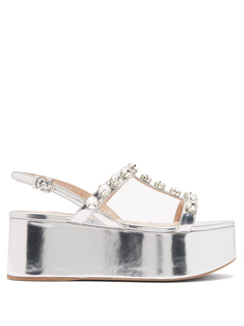 flatform silver sandals
