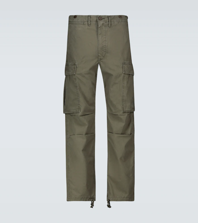 Rrl Cotton-twill Cargo Trousers In Green