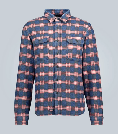 Rrl Matlock Checked Brushed-cotton Shirt In Blue Red