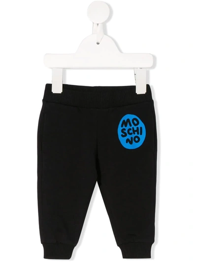 Moschino Babies' Logo Tracksuit Bottoms In Black
