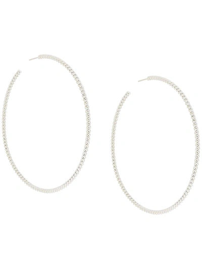 Isabel Lennse Large Twisted Hoop Earrings In Metallic