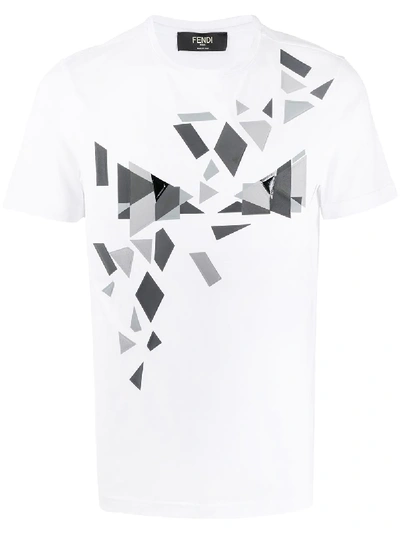 Fendi Cubic Eyes T-shirt In White