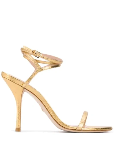 Stuart Weitzman Merinda Metallic Sandals In Gold