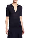 Gabriela Hearst Lvr Sustainable Cashmere Blend Knit Top In Navy