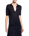 Gabriela Hearst Lvr Sustainable Cashmere Blend Knit Top In Dark Navy