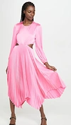 A.l.c Naples Pleated Cutout Handkerchief Dress In Pink