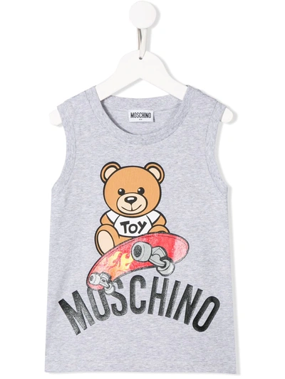 Moschino Teen Teddy Bear Waistcoat In Grey
