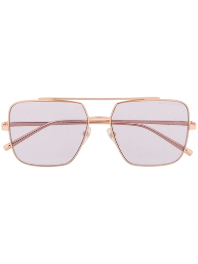 Marc Jacobs Oversized Double-bridge Sunglasses In Gold