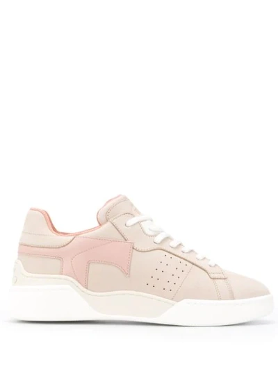 Tod's Lace-up Perforated Trainers In Neutrals