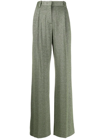 M Missoni Metallic High Waisted Trousers In Green