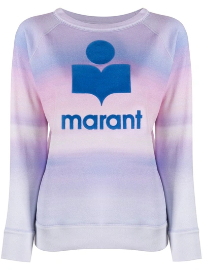 Isabel Marant Étoile Logo Print Watercolour Jumper In Blue