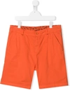Paul Smith Junior Teen Zebra Lined Chino Shorts In Orange