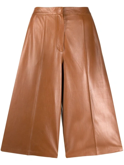 Desa 1972 High-rise Leather Culottes In Neutrals