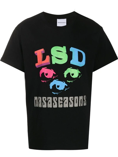 Nasaseasons Graphic-print Crew Neck T-shirt In Black