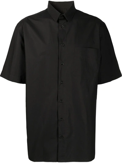 Raf Simons Logo Print Short-sleeved Shirt In Black