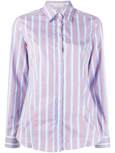 Etro Striped Slim-fit Shirt In Light Blue