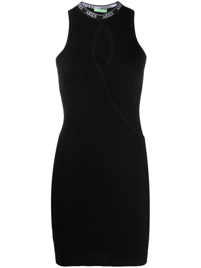 Aries Jeans-print Cotton T-shirt In Black