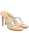 Alexandre Vauthier Crystal Embellished Stiletto Sandals In Beige