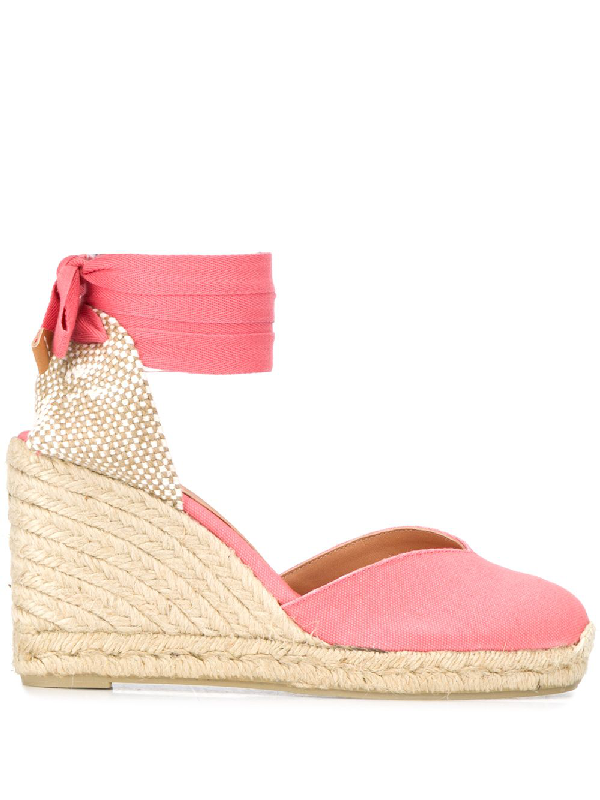 wrap around espadrille wedges