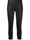 P.a.r.o.s.h Contrast-fabric Cropped Trousers In Black