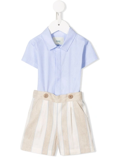 Fendi Babies' Pinstriped Shorties In Blue