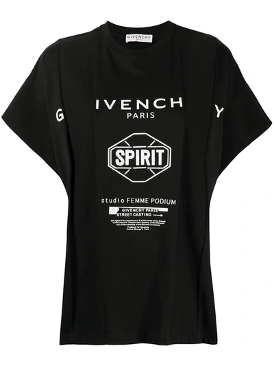 Givenchy Spirit Printed Oversized T-shirt In Black