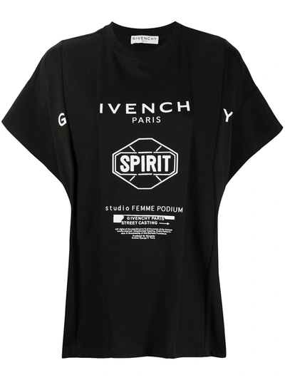 Givenchy Spirit Printed Oversized T-shirt In Black | ModeSens
