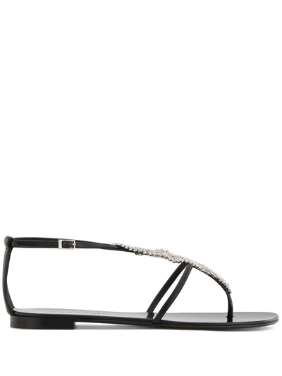 Giuseppe Zanotti Josie Flats In Black Leather