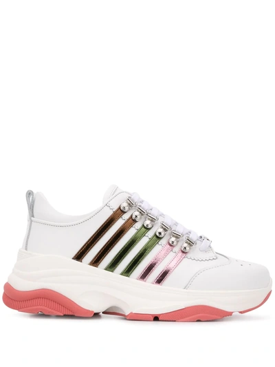 Dsquared2 Multi-striped Low-top Chunky Trainers In White