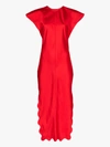 Samuel Gui Yang Samuel Guì Yang Scallop Hem Midi Dress In Red