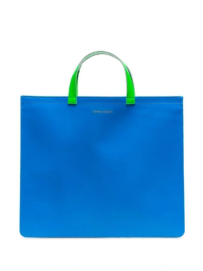 Comme Des Garçons Shopper In Colour-block-optik In Blue