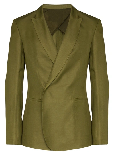Haider Ackermann Double-breasted Invisible Button Blazer In Green