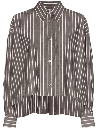 Isabel Marant Macao Striped Boxy-fit Shirt In Grey