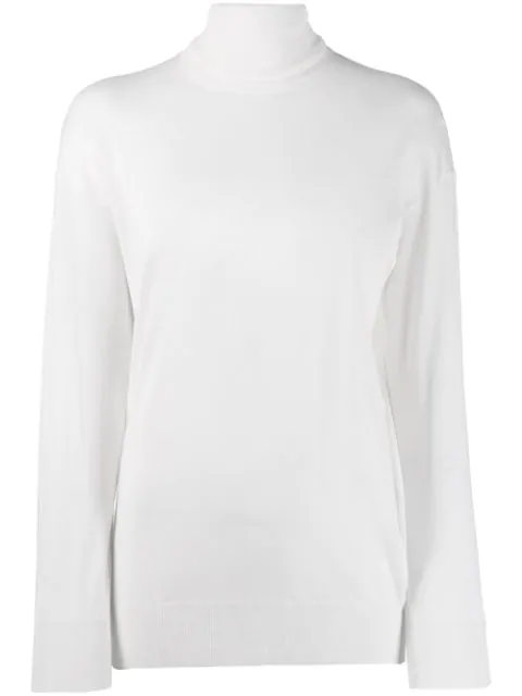 white silk turtleneck