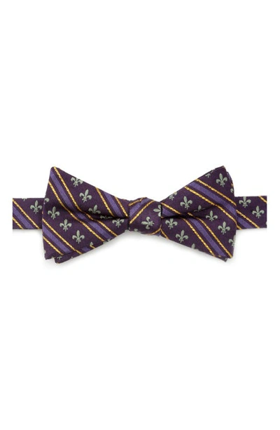 Cufflinks, Inc Mardi Gras Stripe Silk Bow Tie In Purple
