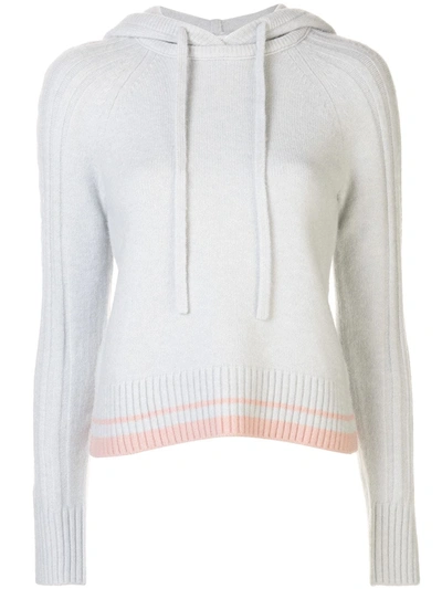 Duffy Cable Knit Hoodie In Grey