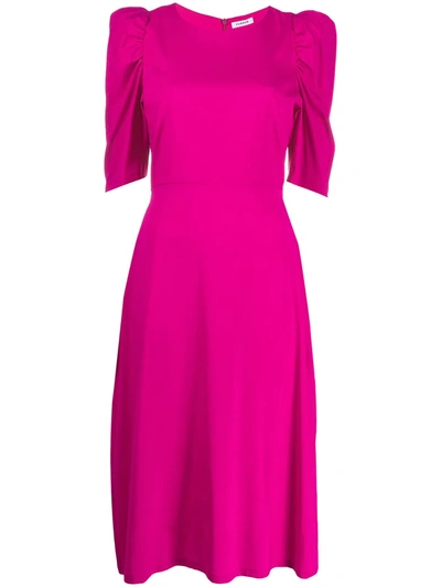 P.a.r.o.s.h Puff-sleeves Midi Dress In Pink