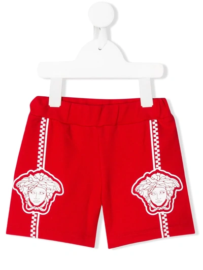 Young Versace Babies' Medusa Print Shorts In Red