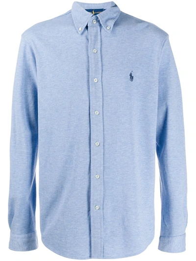 Ralph Lauren Polo Pony-embroidered Cotton Shirt In Light Blue