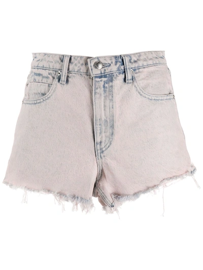 Alexander Wang Acid Wash Denim Shorts In Pink