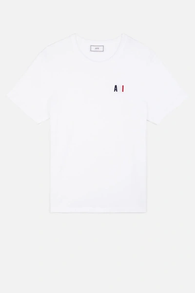 Ami Alexandre Mattiussi Ami Embroidery T-shirt In White