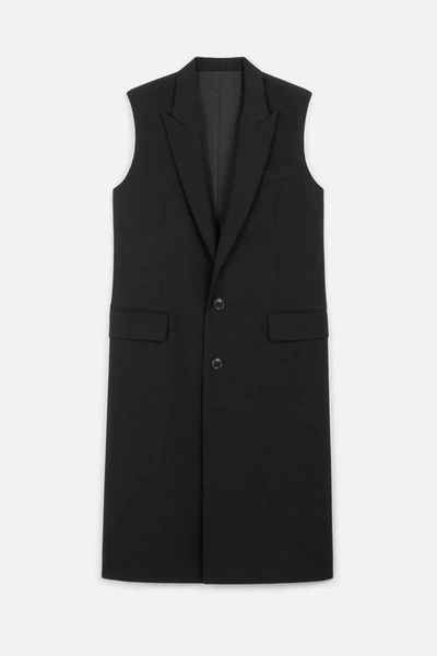 Ami Alexandre Mattiussi Two Buttons Sleeveless Long Coat In Black